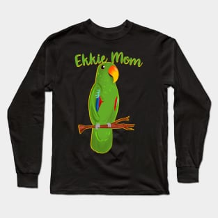 Ekkie Mom Cute Green Eclectus Parrot for parrot lovers Long Sleeve T-Shirt